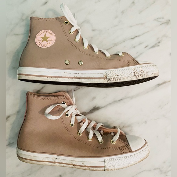 Converse All Leather All Star Chuck Taylor High Top Junior - Picture 4 of 7